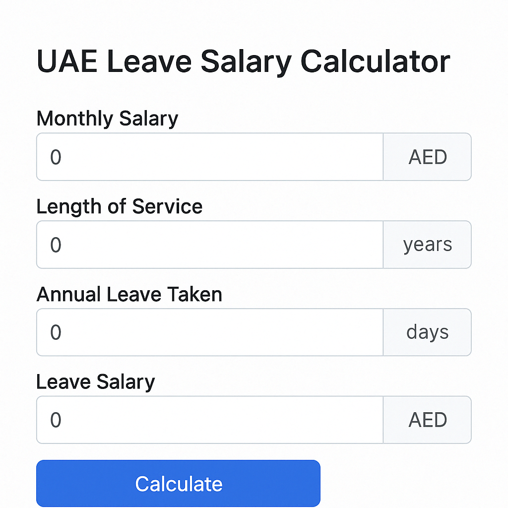 uae leave salary calculator online